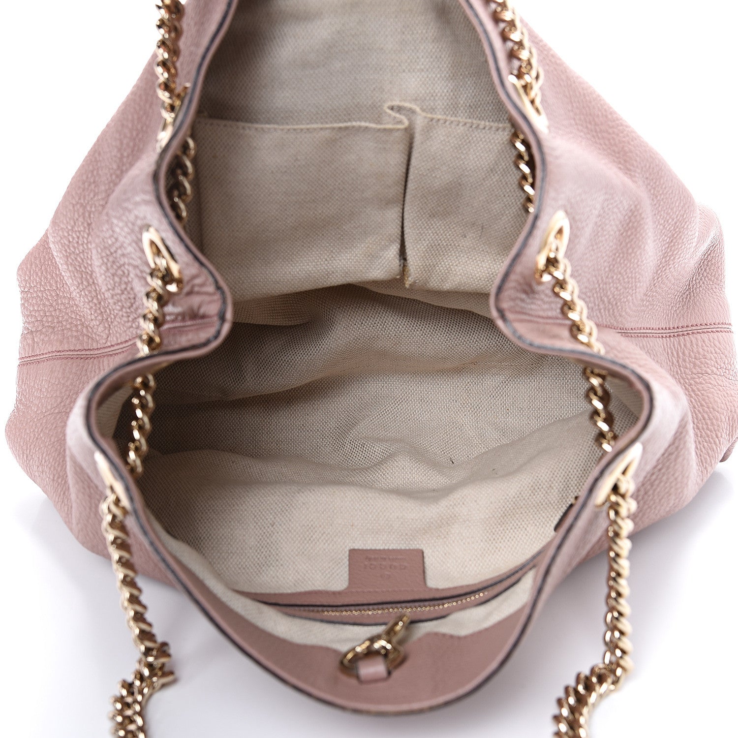 Gucci Pebbled Calfskin Medium Soho Chain Shoulder Bag Dark Cipria 4 of 12