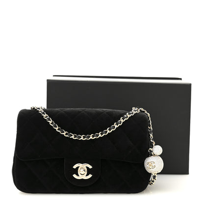 Chanel Velvet Quilted Mini Rectangular Pearl Crush Flap Black 11 of 11
