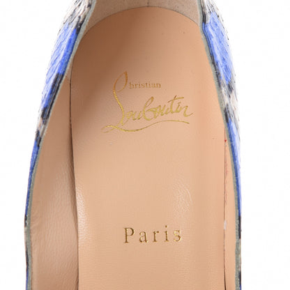 Christian Louboutin Ayers Watersnake Madame Menodo 100 Pumps 38 Version Blue 7 of 9