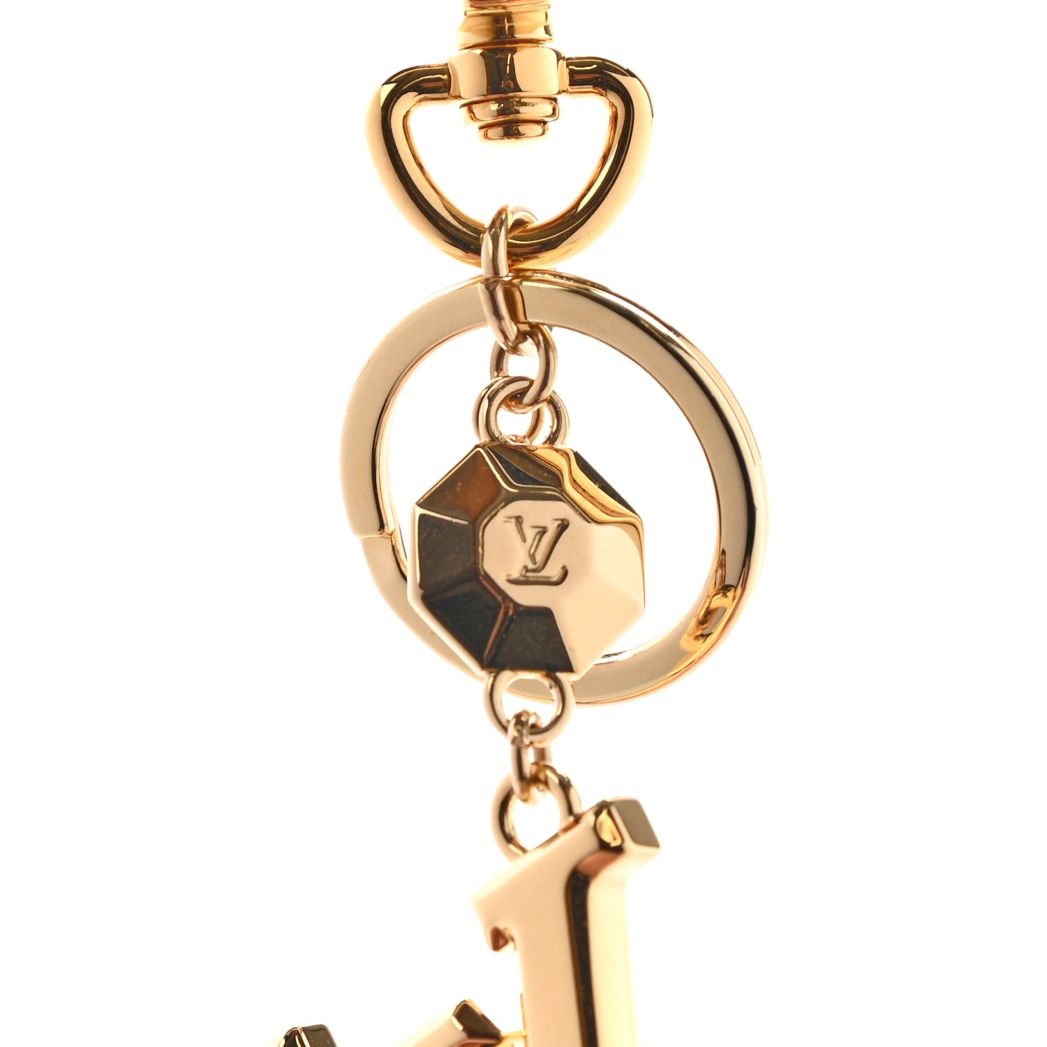 Louis Vuitton LV Facettes Bag Charm Key Holder Gold 5 of 5