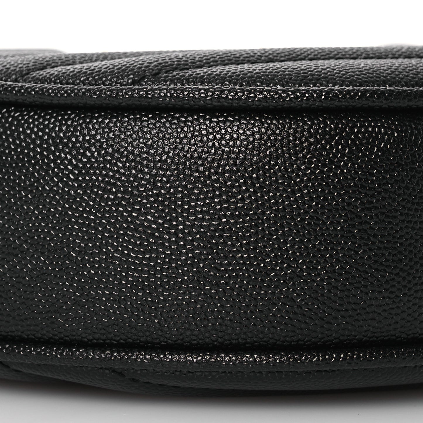 Grain De Poudre Matelasse Chevron Quilted Round Vinyle Camera Bag Black