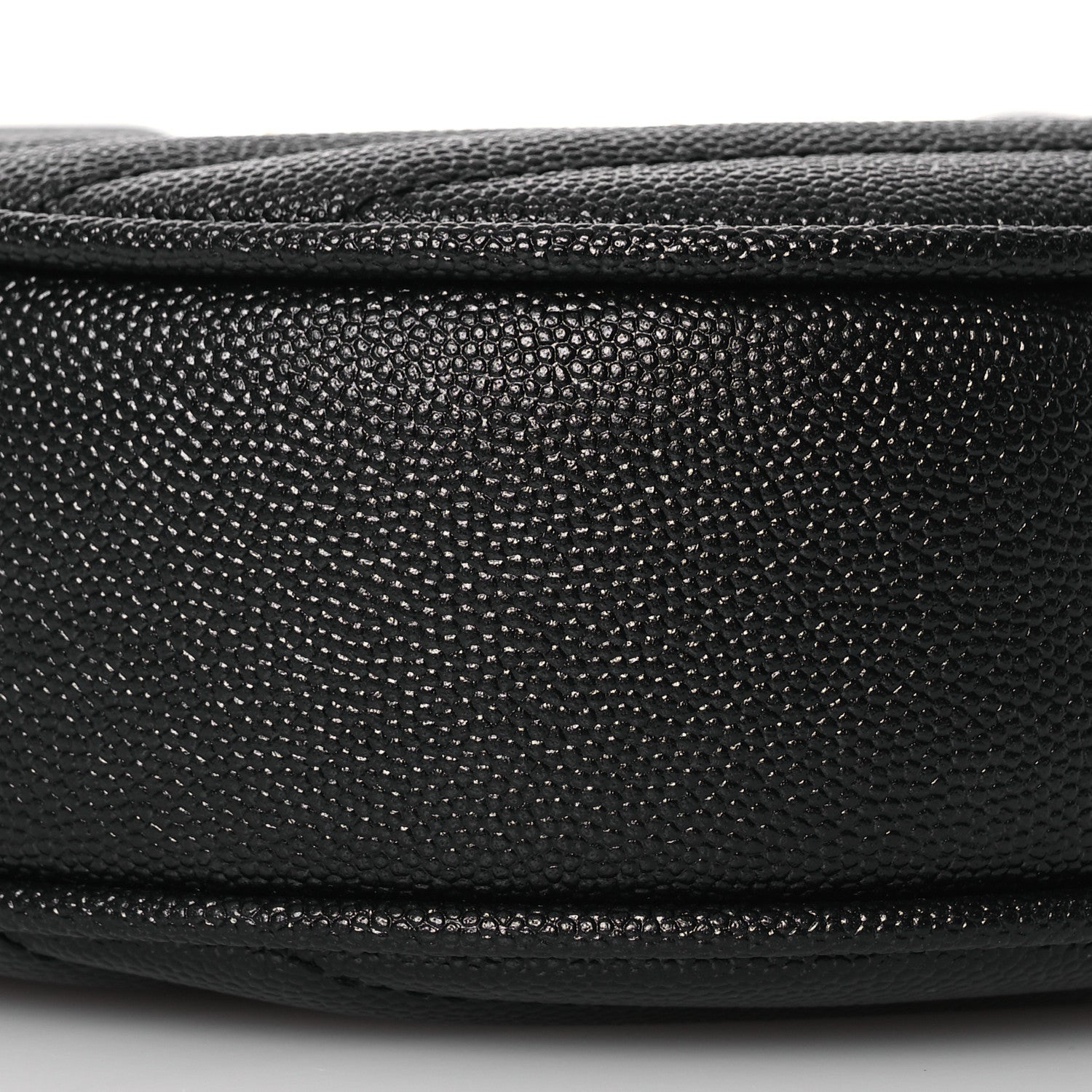 Saint Laurent Grain De Poudre Matelasse Chevron Quilted Round Vinyle Camera Bag Black 8 of 11