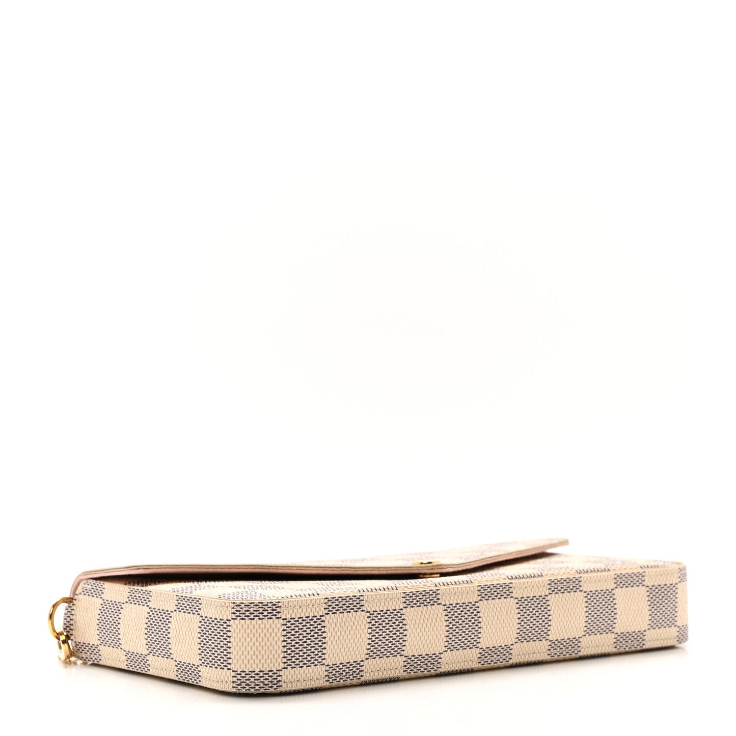 Damier Azur Pochette Felicie Chain Wallet Rose Ballerine
