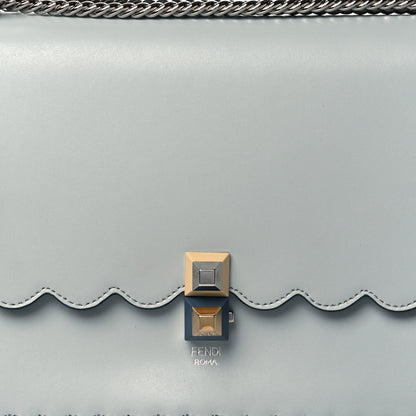 Fendi Vitello Liberty Scalloped Studded Kan I Shoulder Bag Grigio Perla 8 of 10