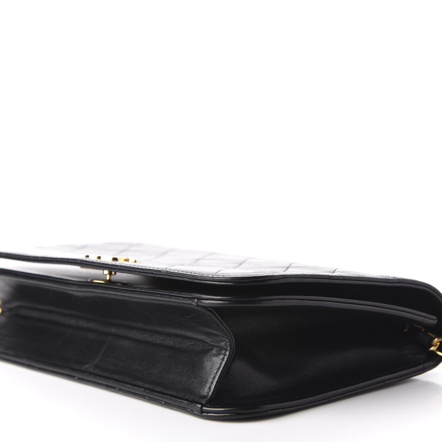 Lambskin Quilted Small Single Flap Black