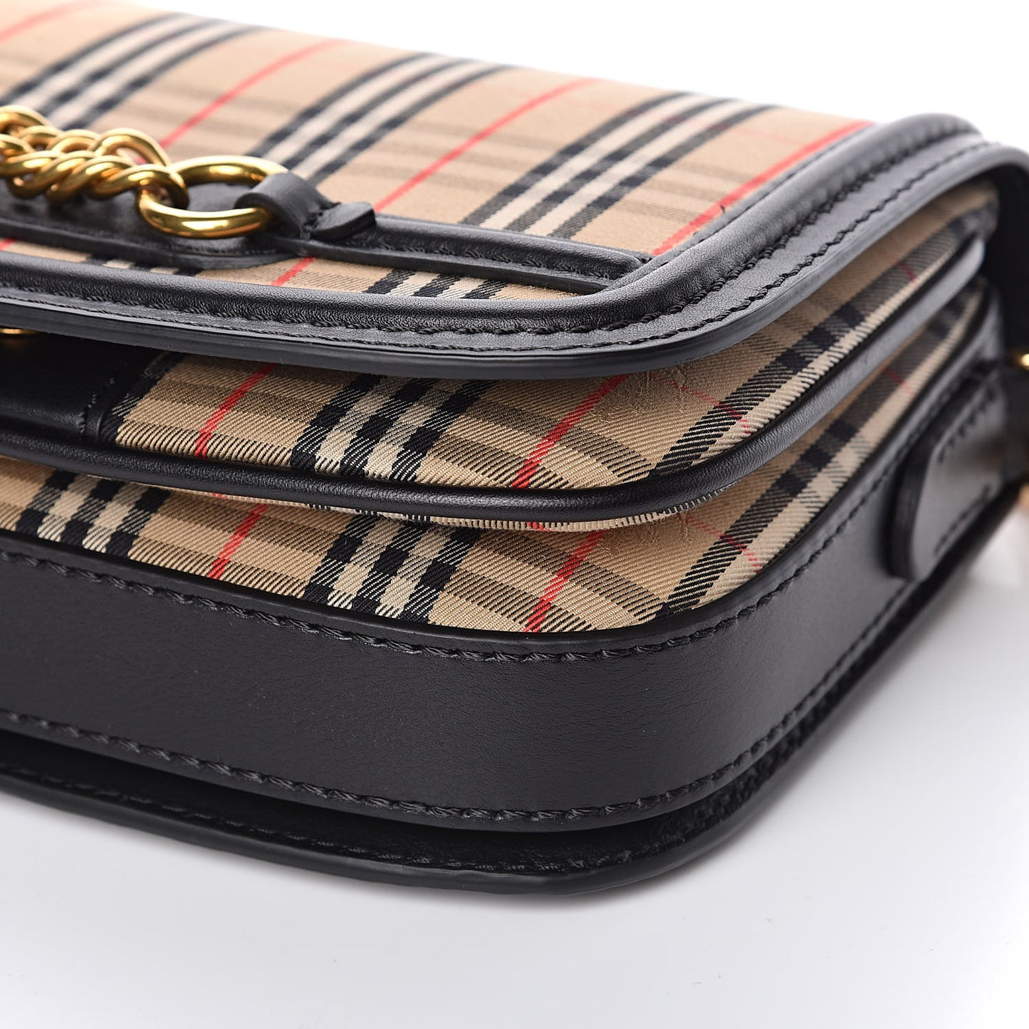 Smooth Calfskin 1983 Knight Check Link Shoulder Bag Black