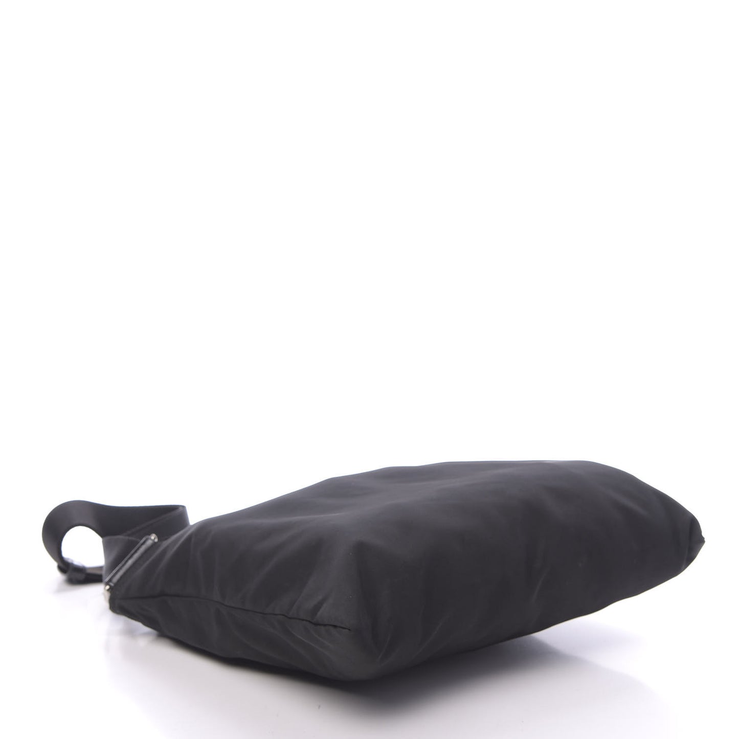 Nylon Flat Messenger Bag Black