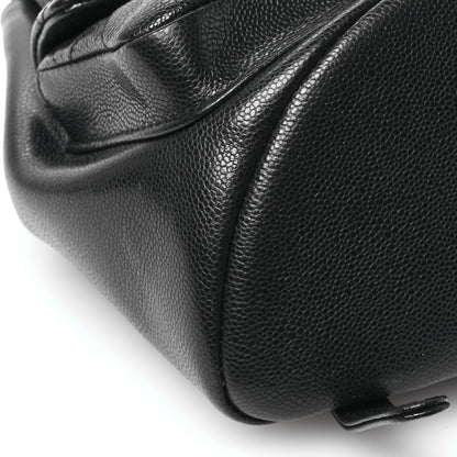Chanel Shiny Caviar Quilted Medium Duma Pockets Drawstring Backpack Black 9 of 10