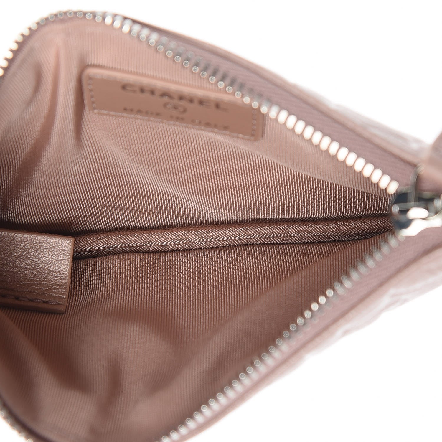Chanel Goatskin Camellia Embossed Cosmetic Pouch Light Pink 5 of 8