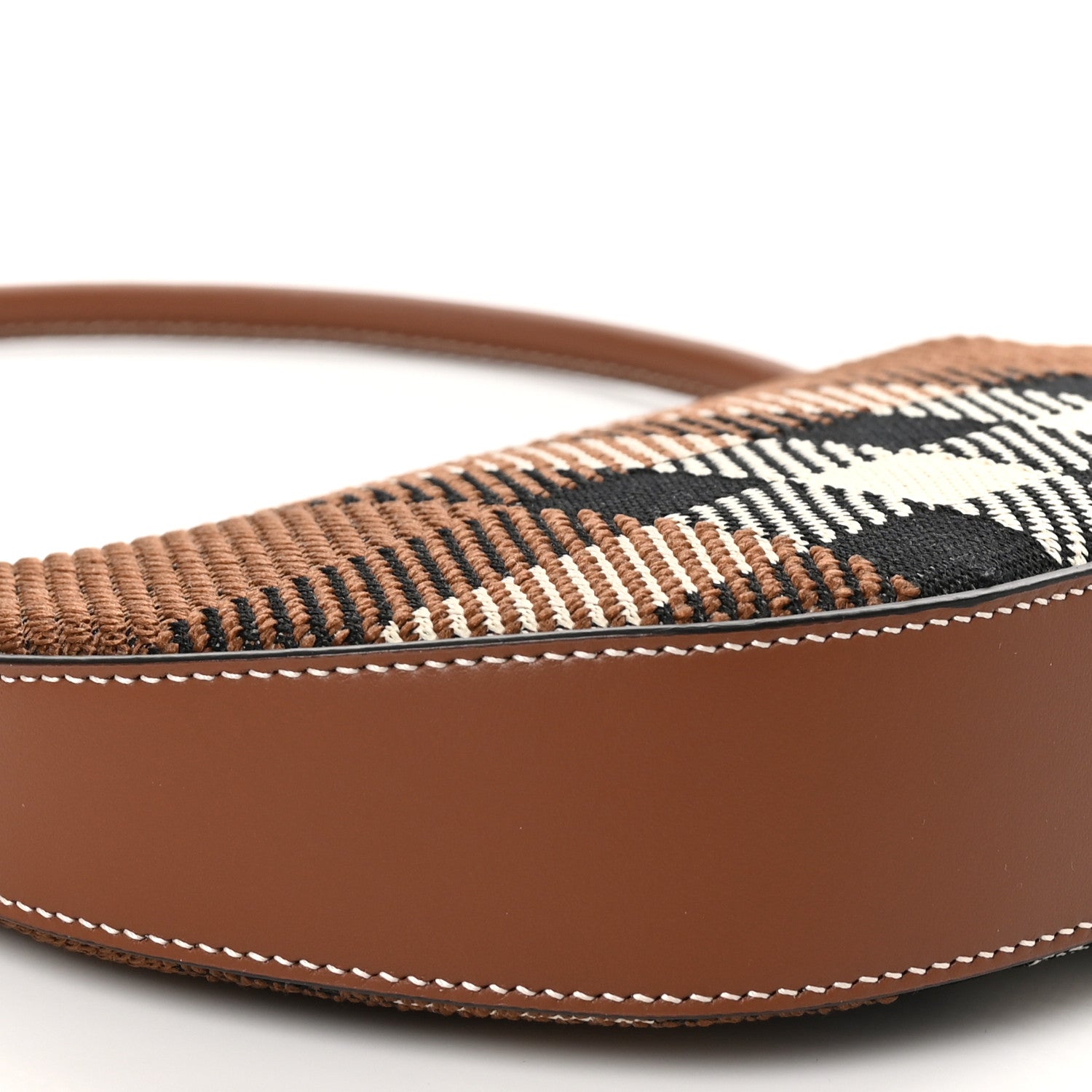 Burberry Canvas Calfskin Check Knitted Small Olympia Birch Brown 8 of 9
