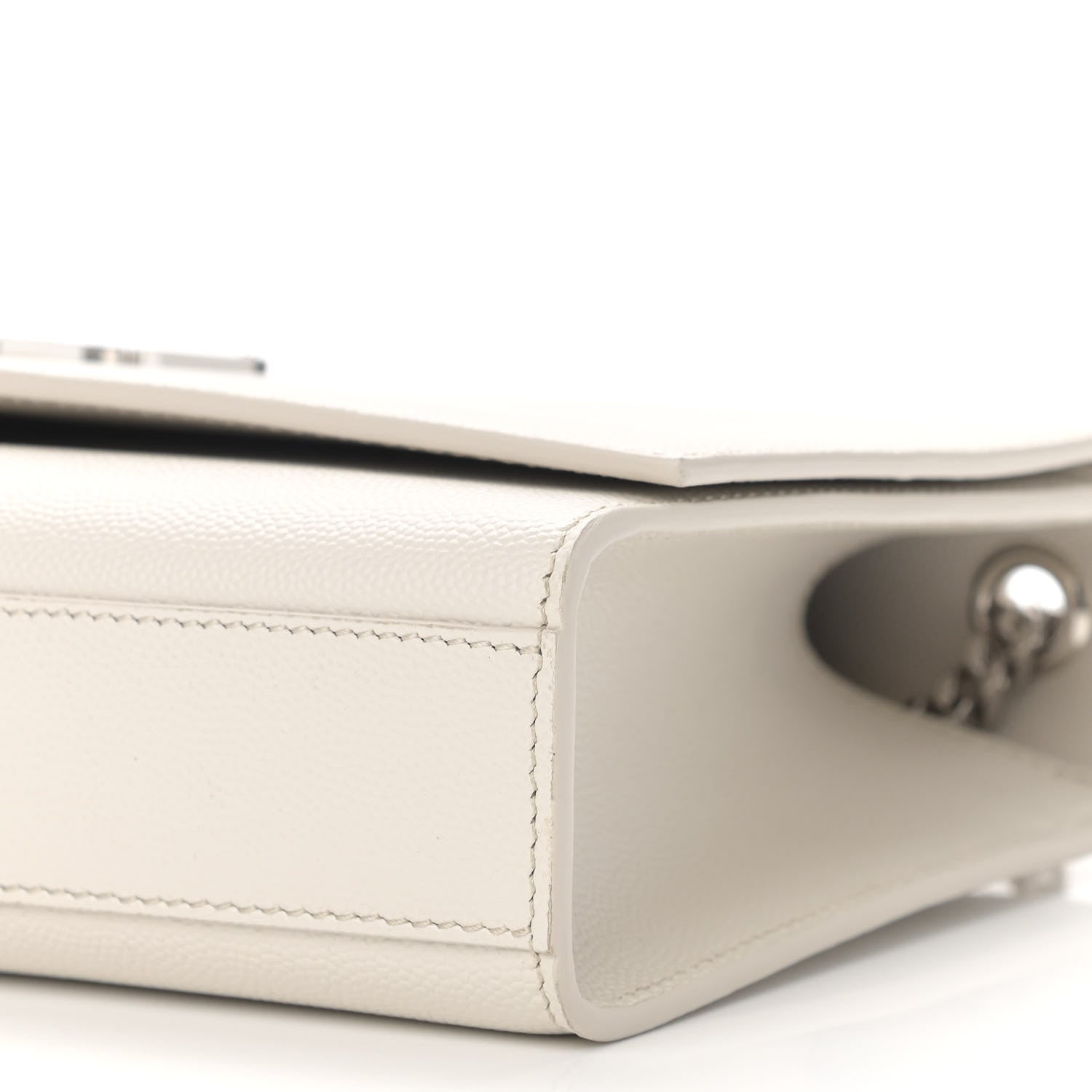 Saint Laurent Grain De Poudre Medium Classic Monogram Kate Satchel Icy White 10 of 11