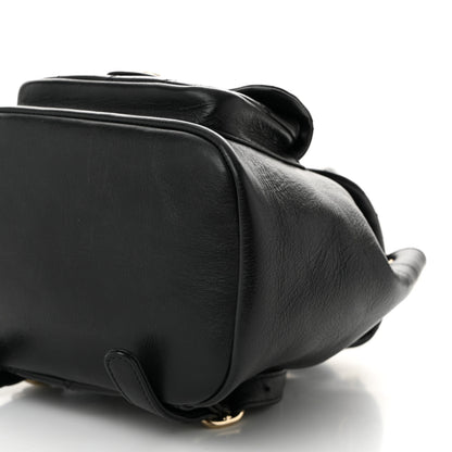 Chanel Glazed Aged Calfskin Quilted Small Duma Drawstring Backpack Black 10 of 10