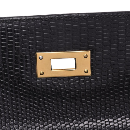Hermes Lizard Kelly Sellier 32 Black 11 of 35