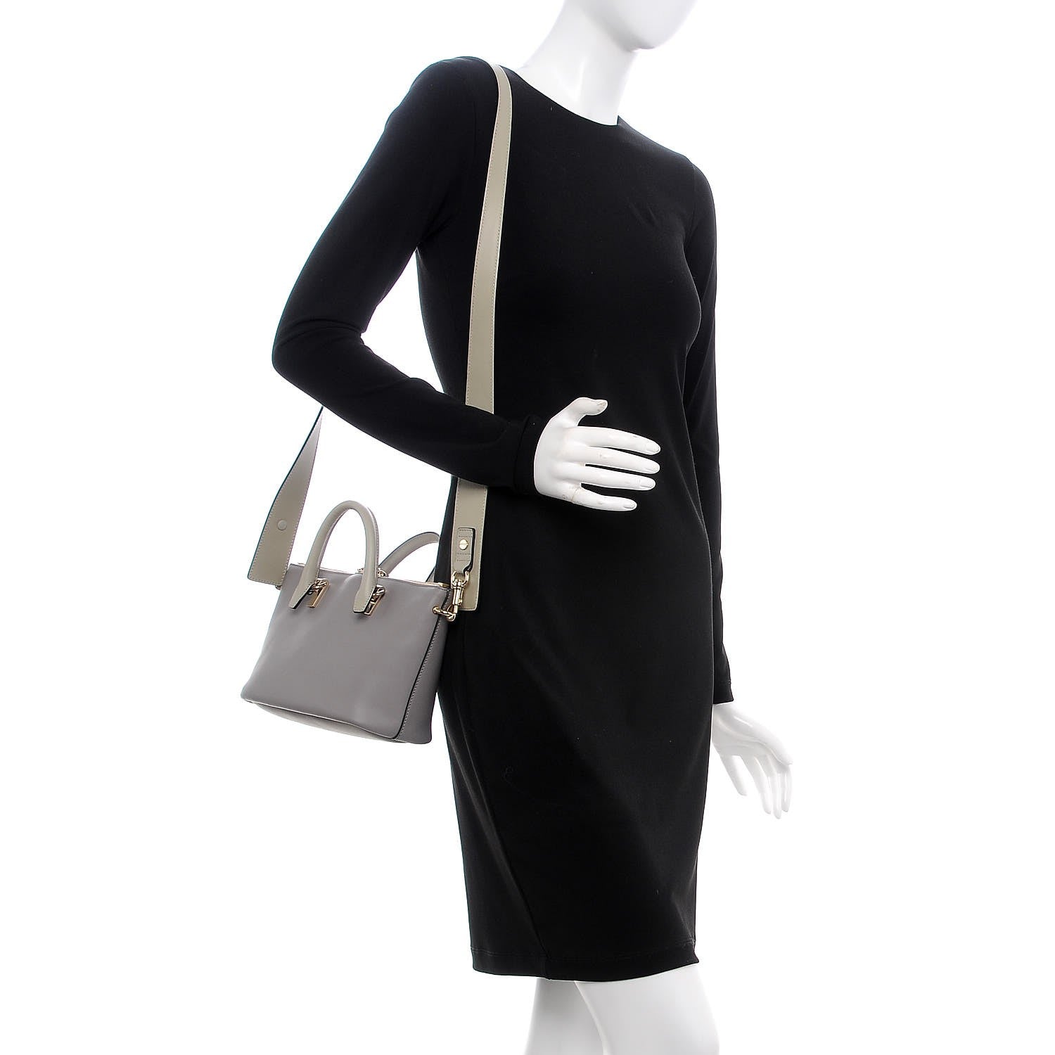Chloe Smooth Calfskin Mini Baylee Tote Cashmere Grey 2 of 7