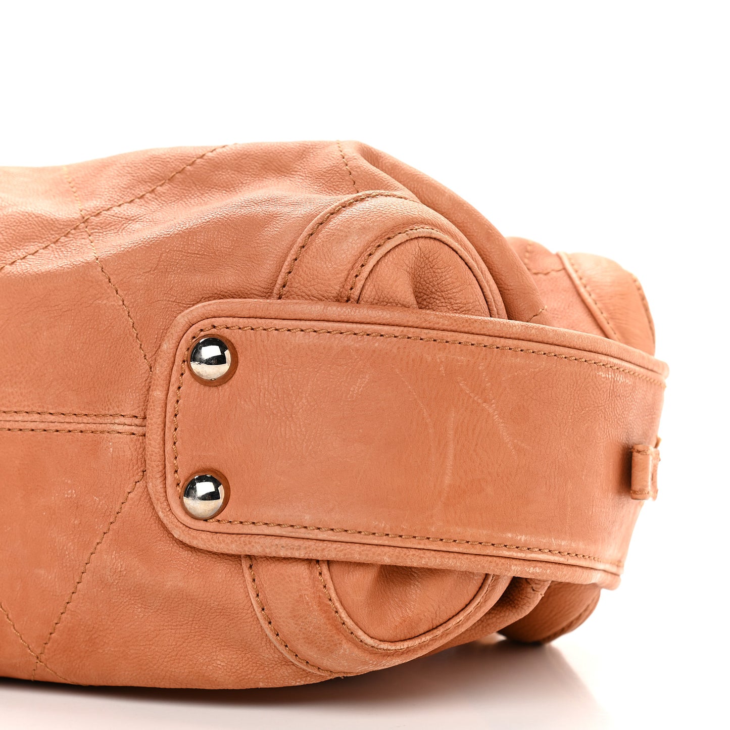 Calfskin Stitched Bowler Light Brown