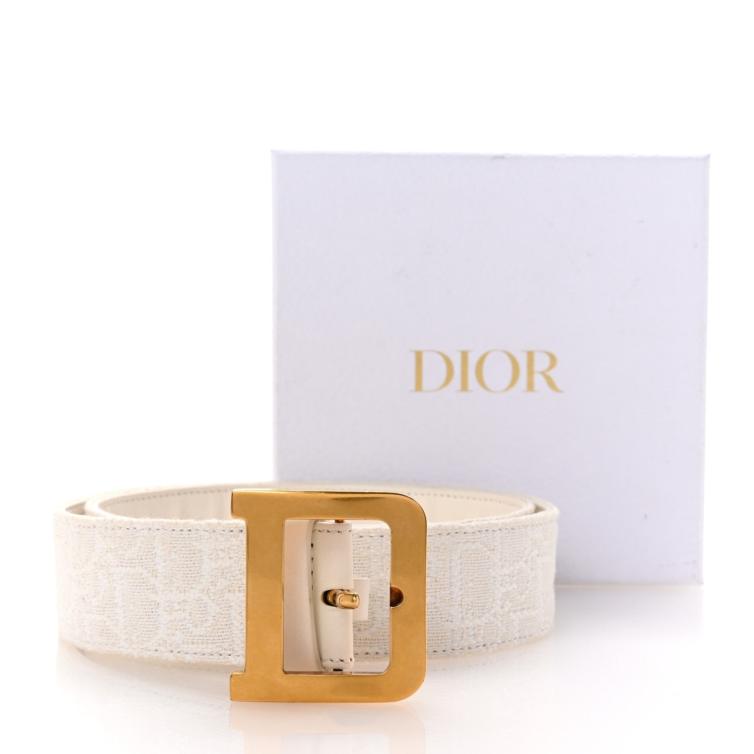 Christian Dior Oblique Diorquake Belt 75 30 Ivory 7 of 7