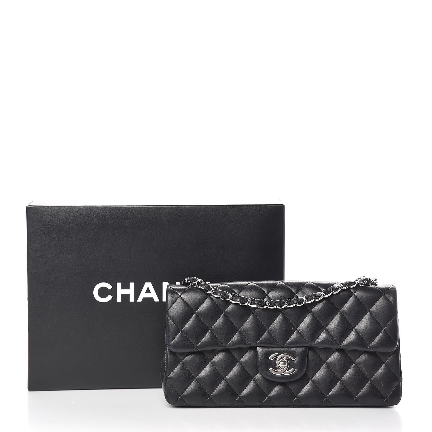 Chanel Lambskin Quilted East West Flap Black 17 of 17