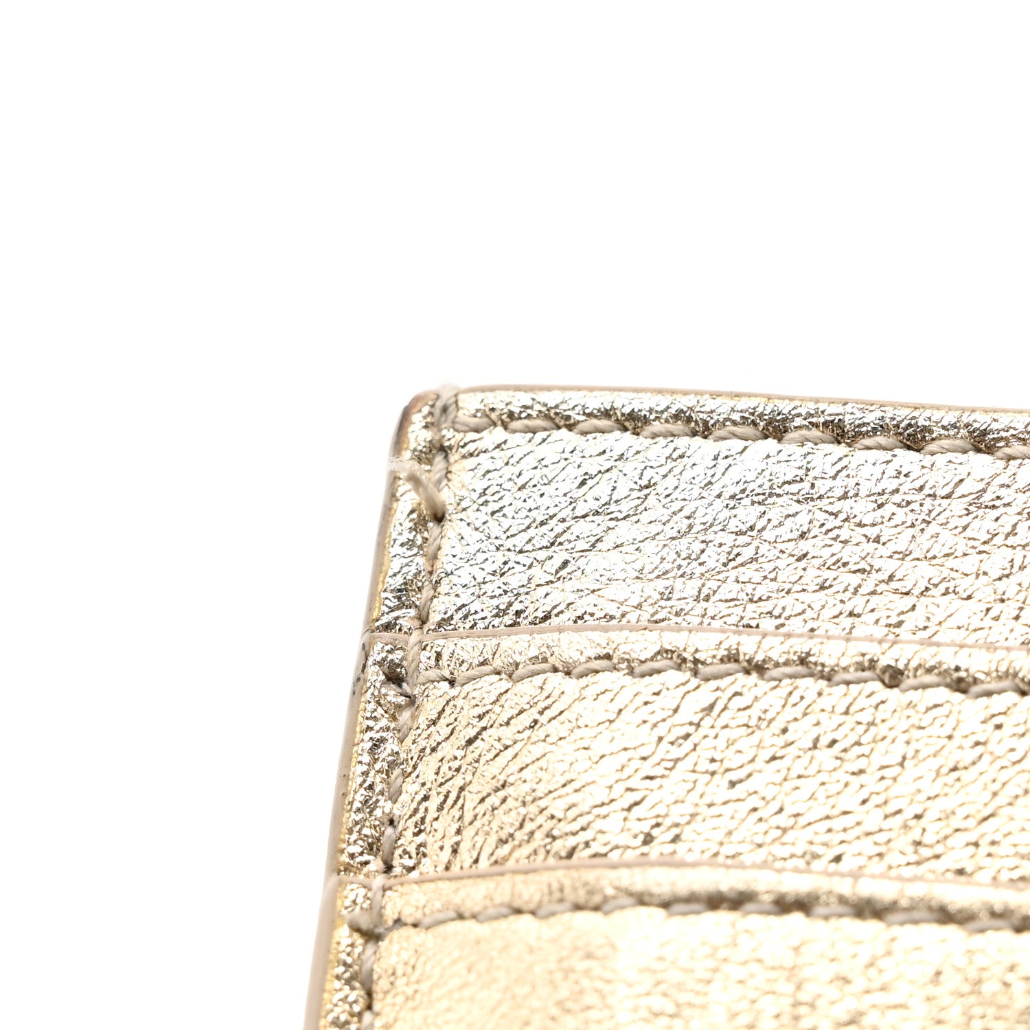 Saint Laurent Metallic Calfskin Monogram Credit Card Case Gold 10 of 10