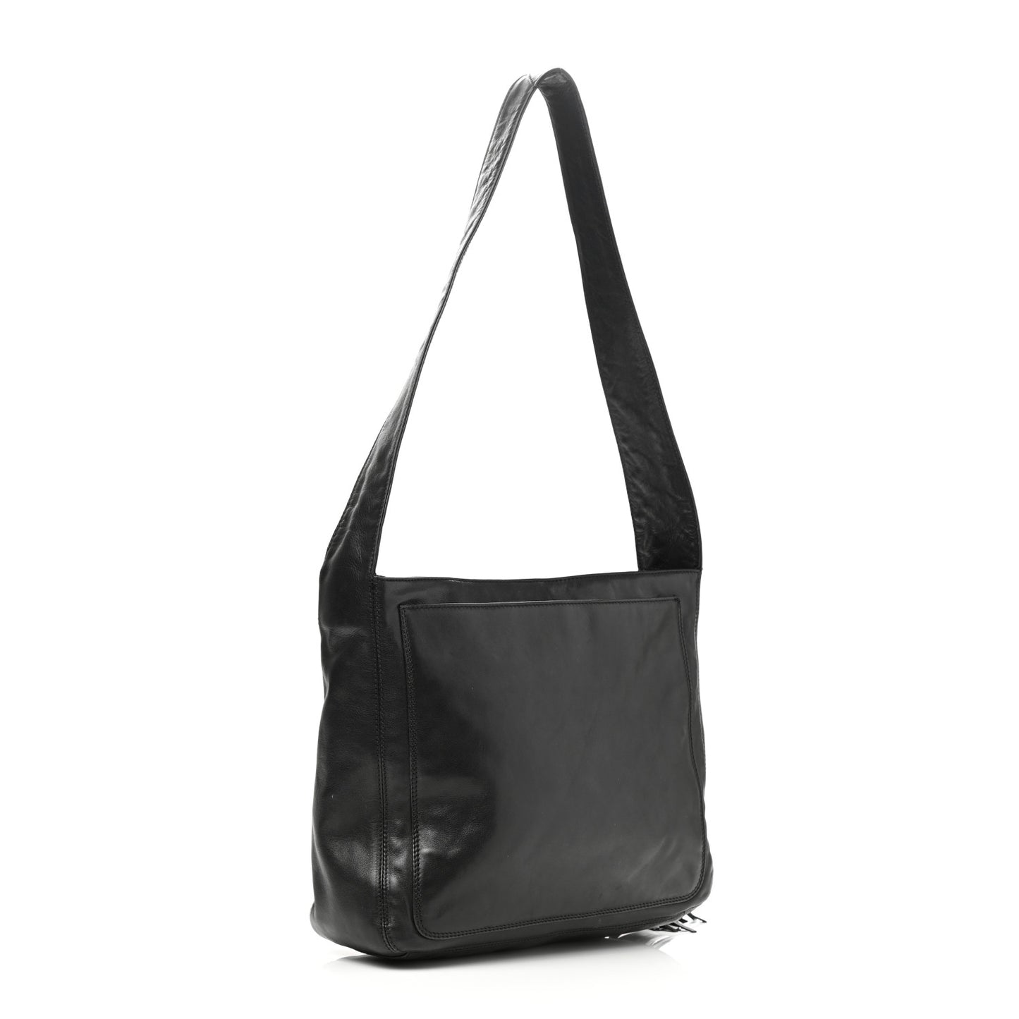 Lambskin CC Tassel Shoulder Bag Black