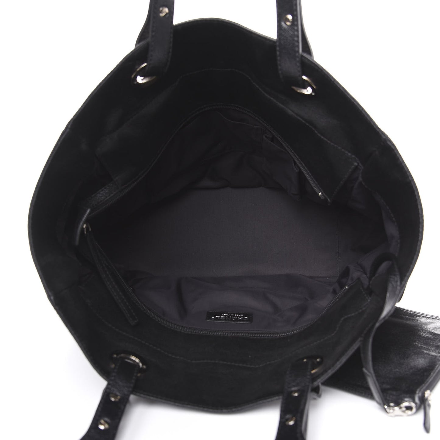 Coated Canvas Quilted Large Paris Biarritz Tote Black