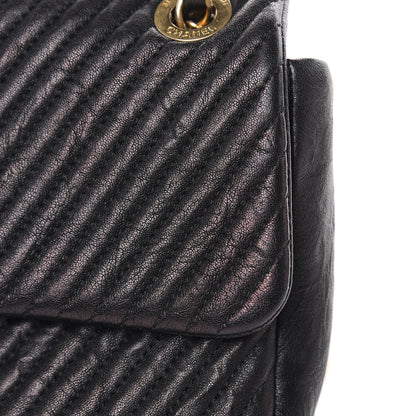 Chanel Calfskin Chevron Quilted Medium Surpique Flap Black 13 of 16