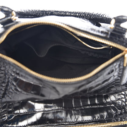 Givenchy Calfskin Crocodile Embossed Small Pandora Black 4 of 9