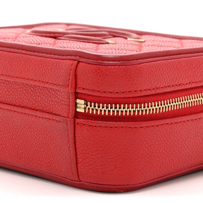 Chanel Caviar Quilted Small CC Filigree Vanity Case Red 10 of 10