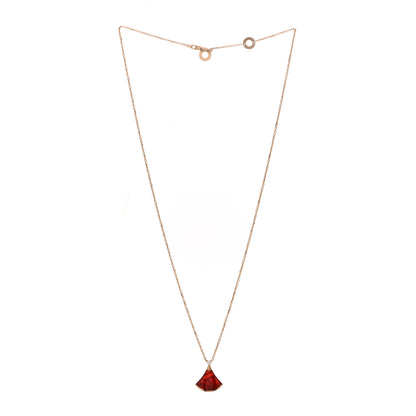 Bulgari 18K Rose Gold Diamond Carnelian Divas' Dream Pendant Necklace 3 of 4
