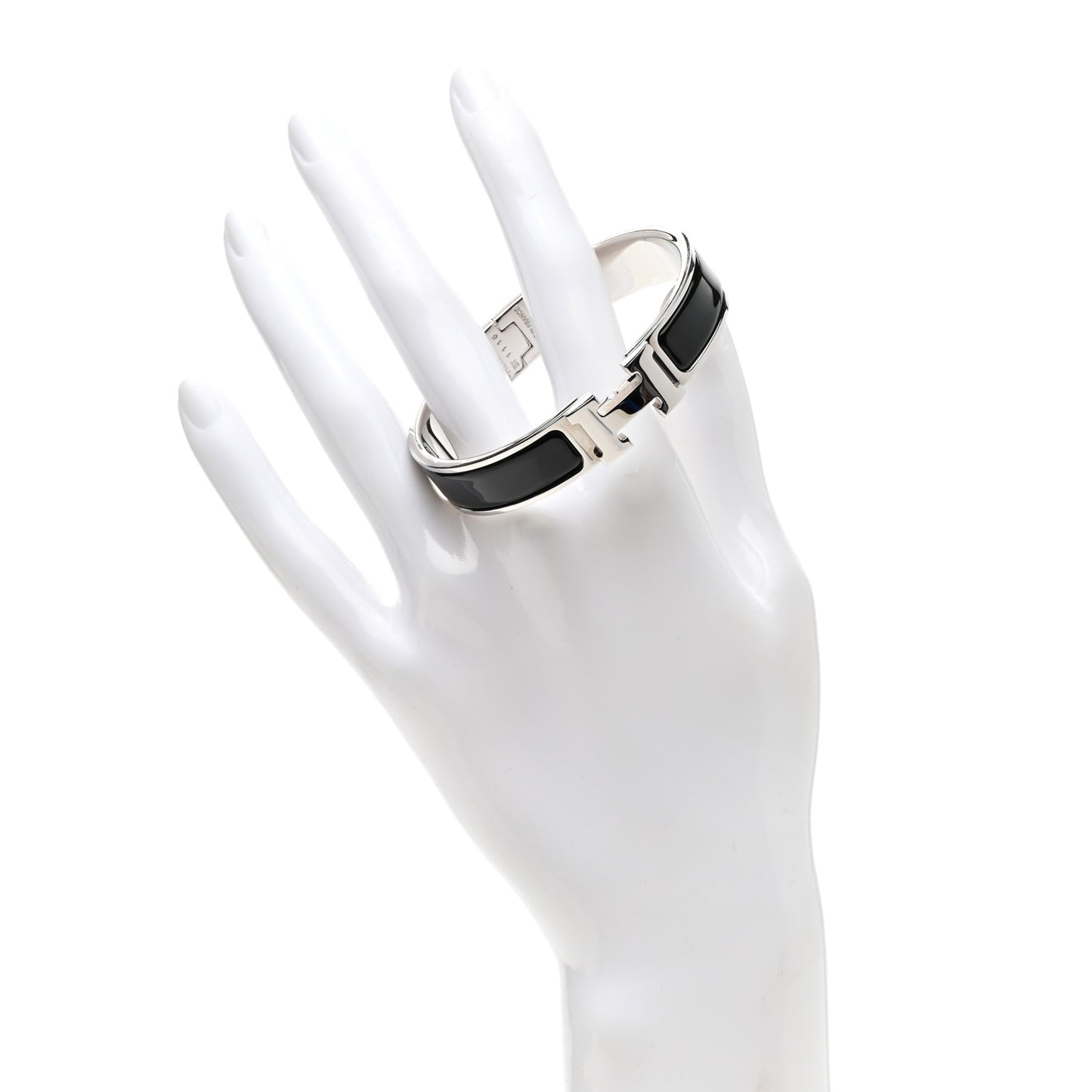 Enamel Narrow Clic Clac H Bracelet PM Black