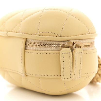 Chanel Lambskin Quilted CC Bubble Vanity Case With Chain Light Yellow 9 of 10