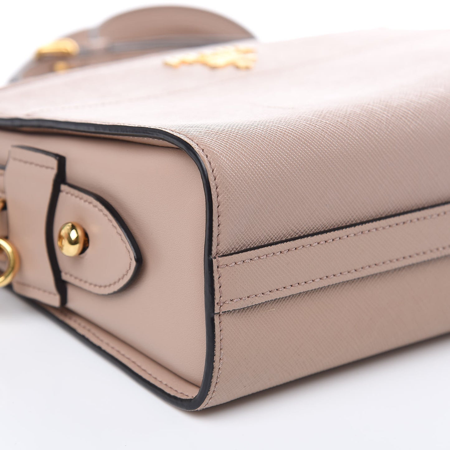 Saffiano City Calfskin Esplanade Crossbody Bag Cipria