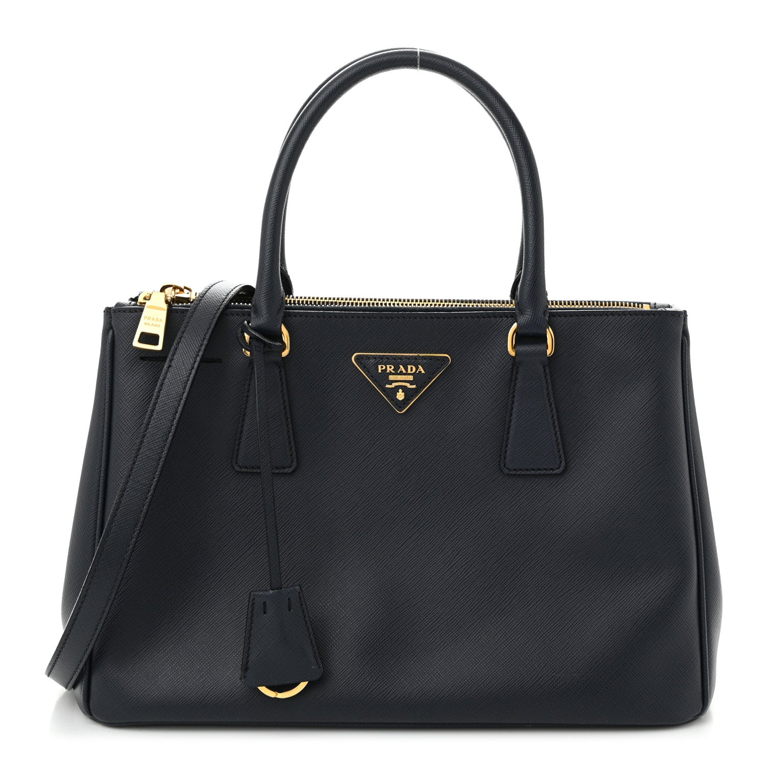 Prada Saffiano Small Galleria Double Zip Tote Baltico 1 of 14