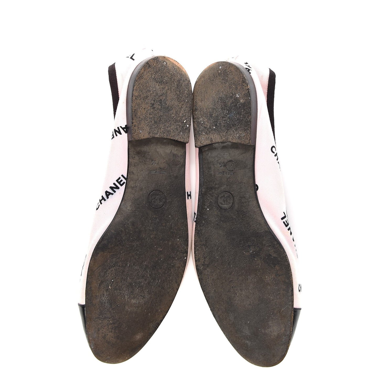 Printed Canvas Logo Ballet Flats 39.5 Pink Black