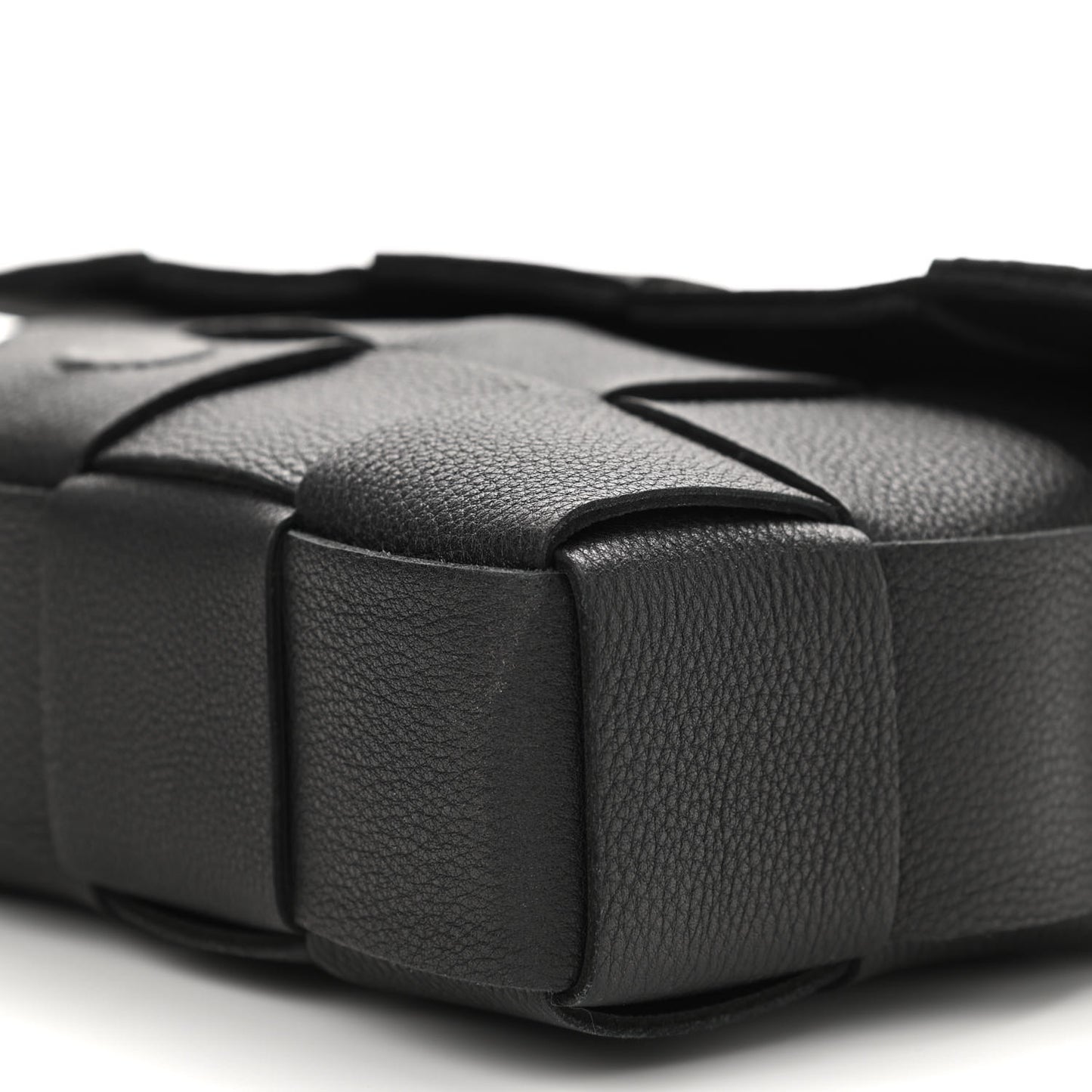 Calfskin Maxi Intreccio Cassette Bag Black