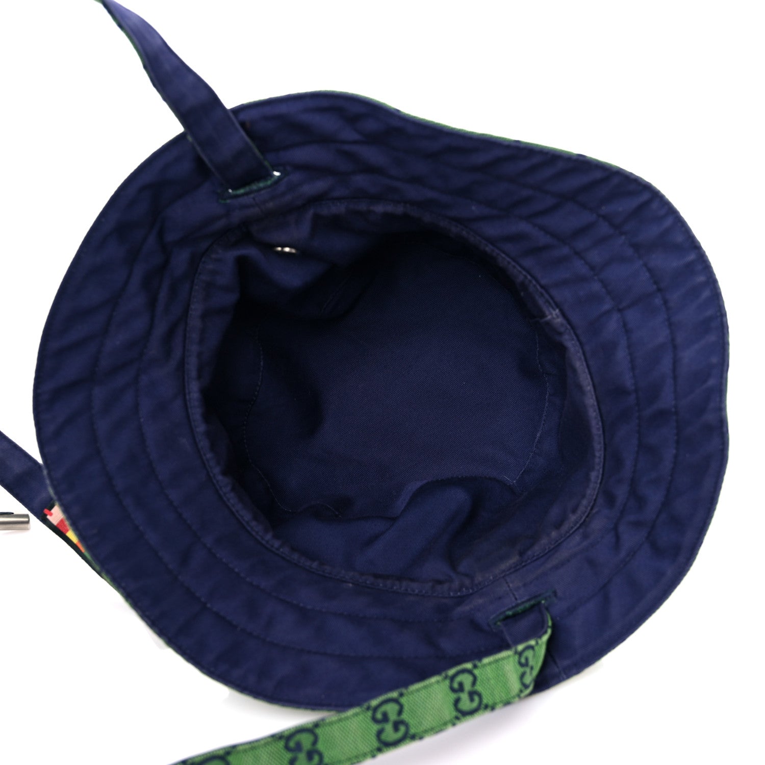Gucci Monogram Multicolor Reversible Self-Tie Bucket Hat L Green Blue 7 of 12