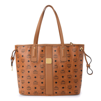 MCM Visetos Medium Liz Reversible Shopper Tote Cognac 3 of 14