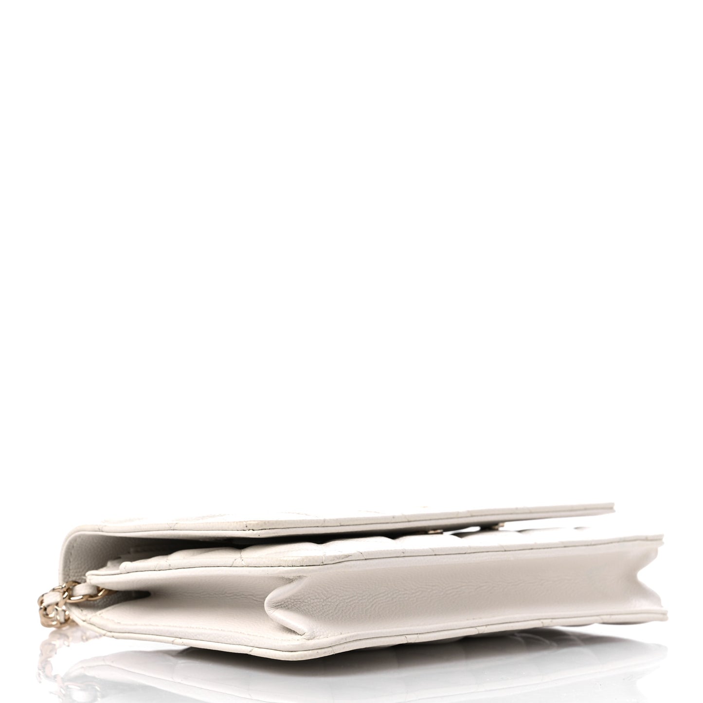 Caviar Quilted Wallet On Chain WOC White