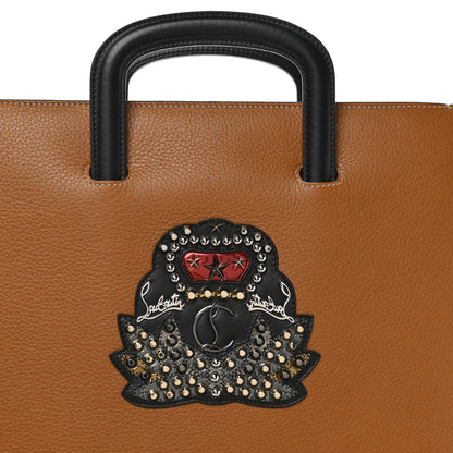 Christian Louboutin Calfskin Ecusson Large Trictrac Portfolio Bag Brown 8 of 10