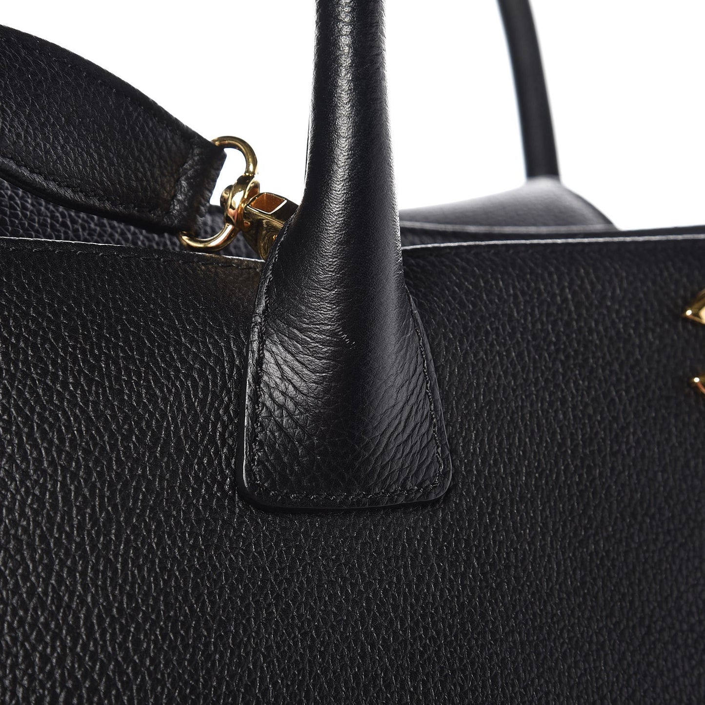 Calfskin Cerf Executive Shopper Tote Black