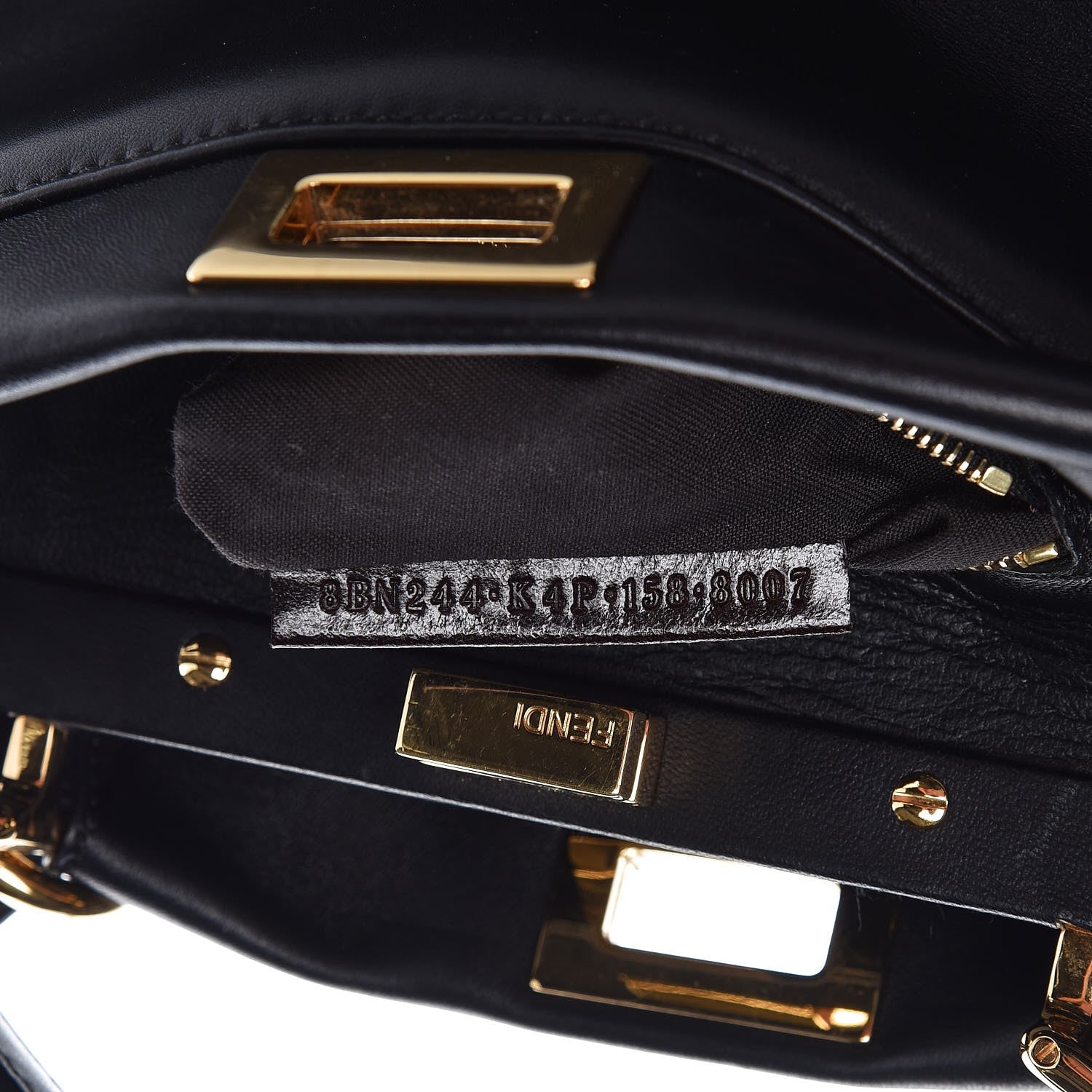 Fendi Nappa Mini Peekaboo Iconic Satchel Black 7 of 10