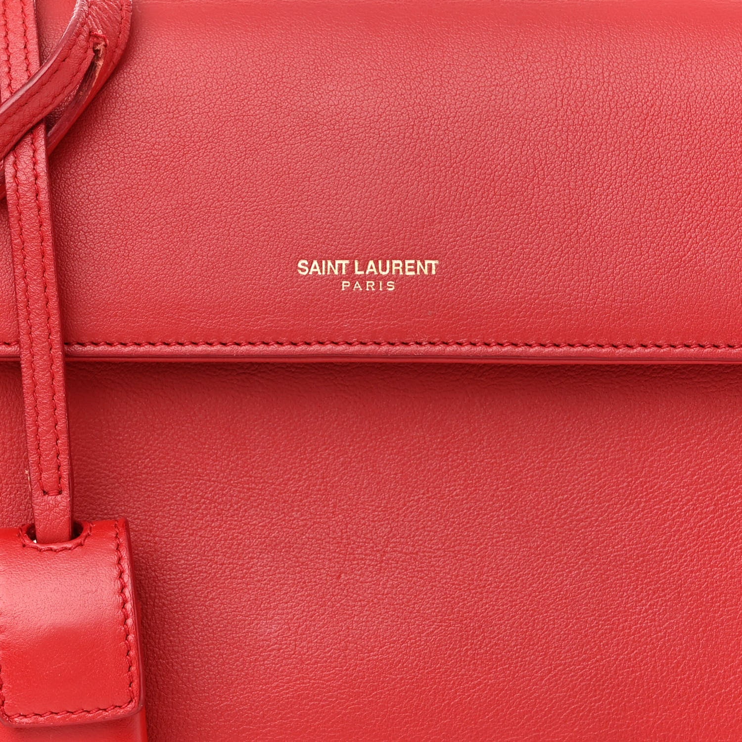 Saint Laurent Grained Calfskin Small Moujik Top Handle Bag Red 7 of 14