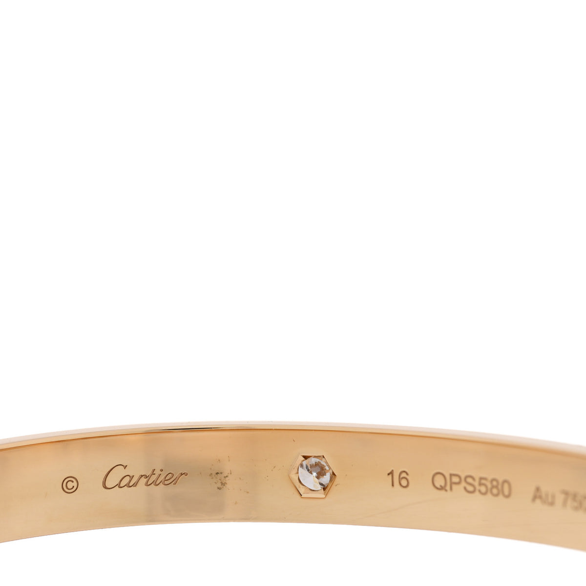 Cartier 18K Yellow Gold 4 Diamond LOVE Bracelet 16 4 of 9
