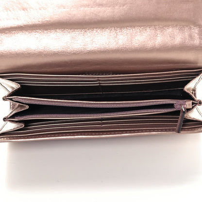 Gucci Metallic Soft Microguccissima Sukey Continental Wallet Dark Cipria 5 of 10