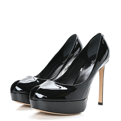 Louis Vuitton Rendez Vous Patent Open Toe Pumps 39.5 Black 3 of 9