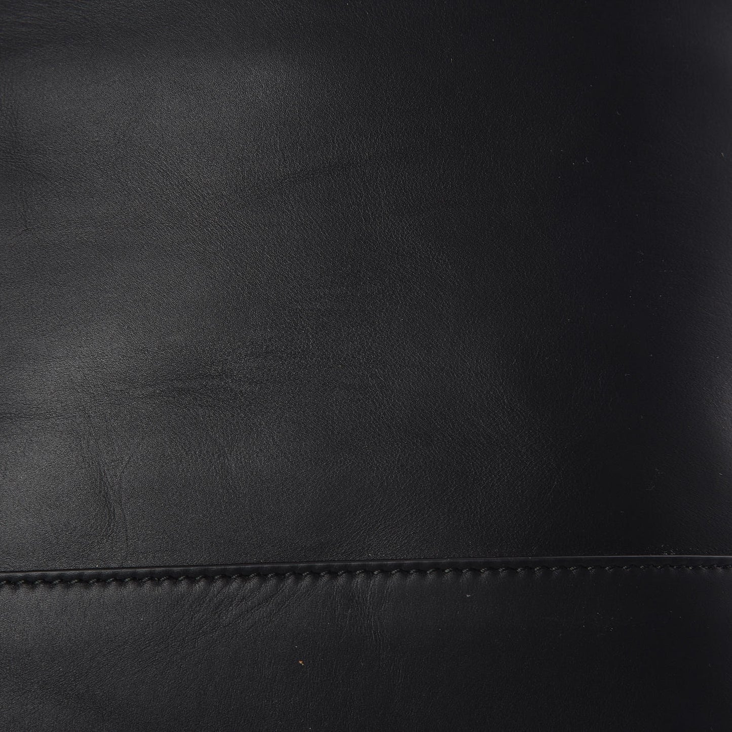 Smooth Matte Calfskin Bucket Bag Black