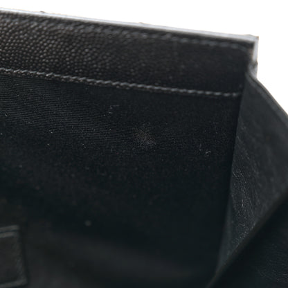 Saint Laurent Grain De Poudre Matelasse Chevron Monogram Envelope Clutch Black 11 of 12