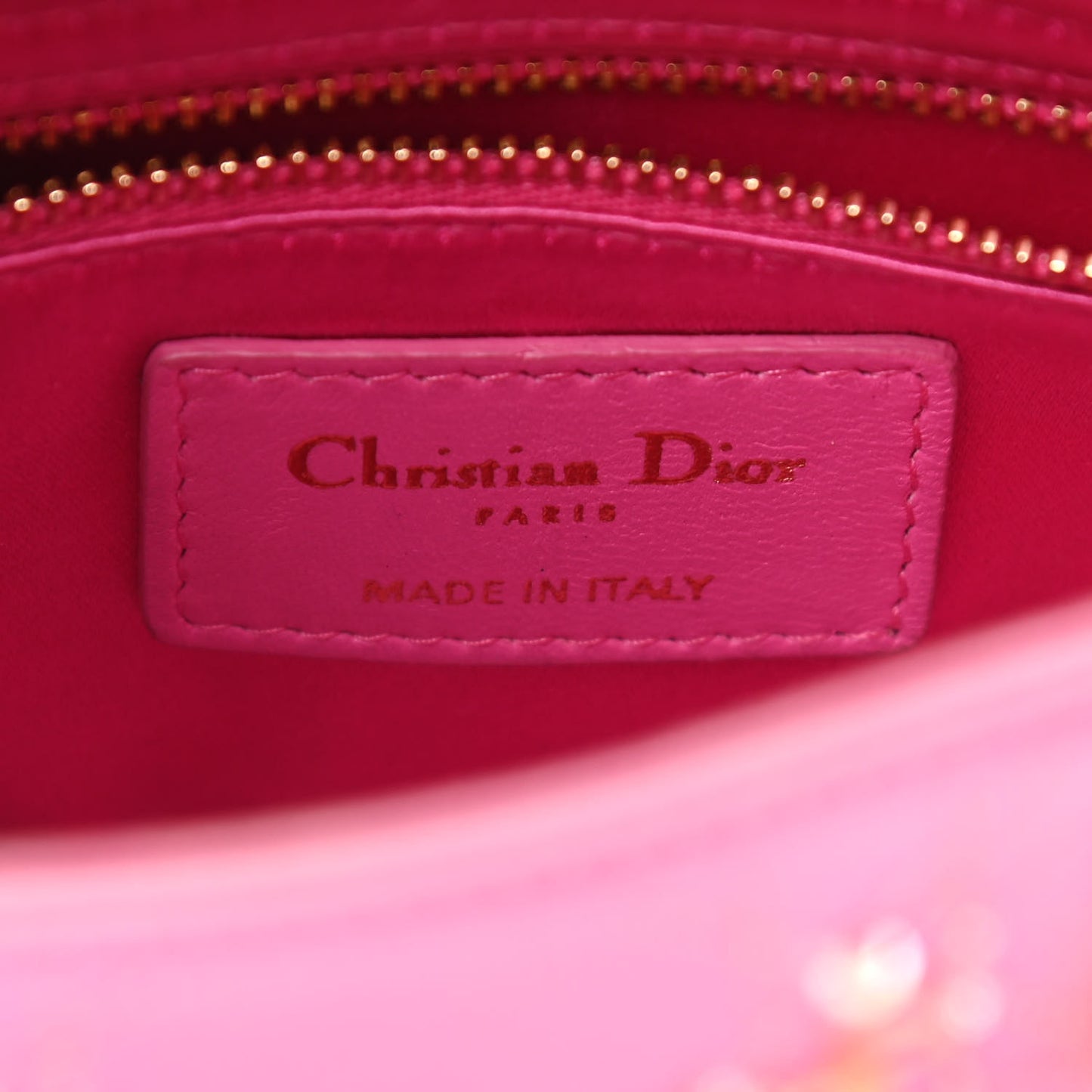 Satin Sequin Mini Lady Dior Pink