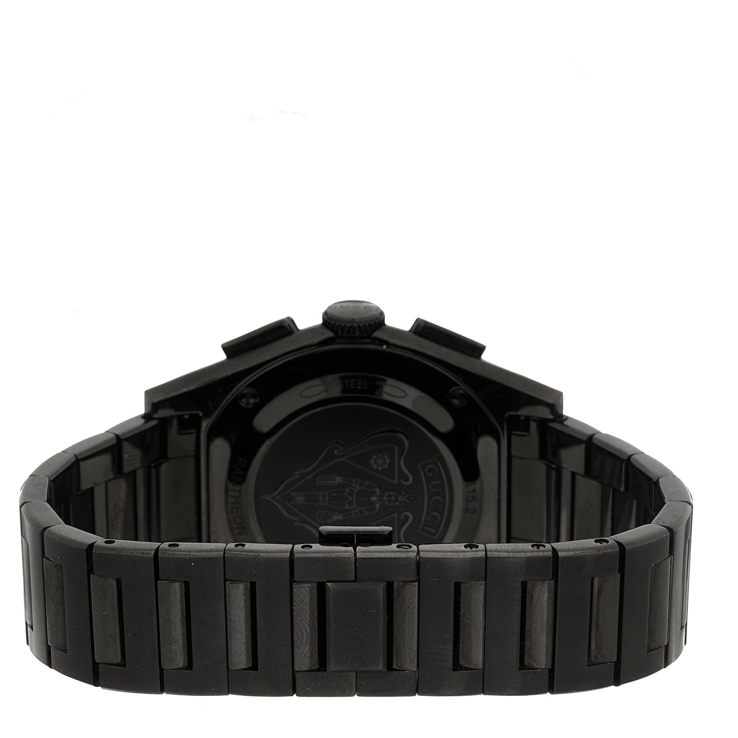 Stainless Steel 44mm Pantheon Chronograph Quartz Watch Black