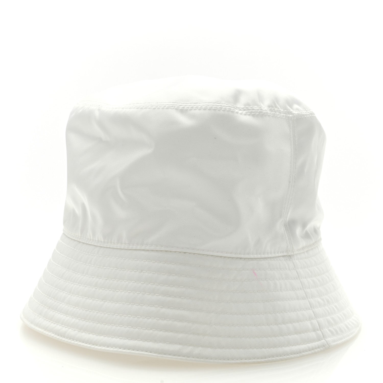 Prada Re-Nylon Metal Triangle Logo Mens Bucket Hat XL White 1 of 8