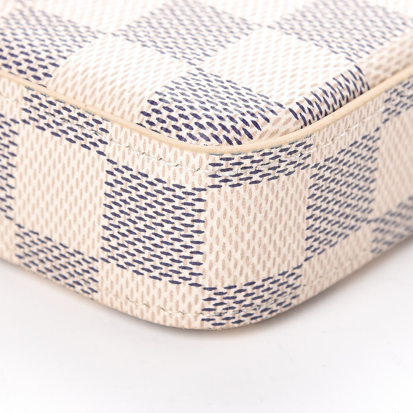 Damier Azur Pochette Felicie Chain Wallet Rose Ballerine